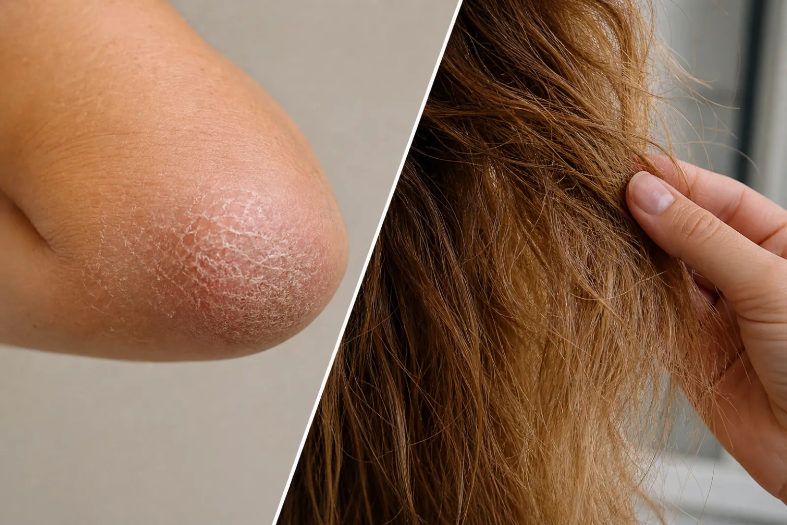 Dry skin and dull hair caused by hard water